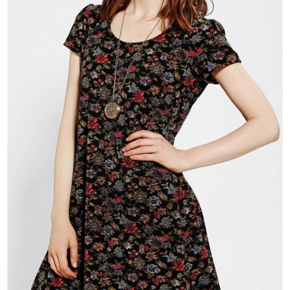 Floral tapestry skater dress